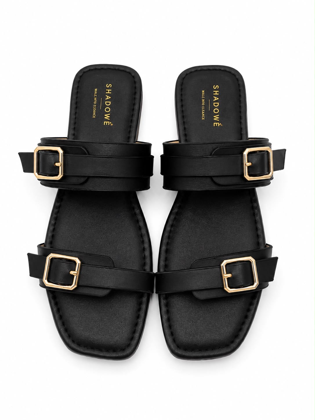 Shadowè Noir Buckle Flats