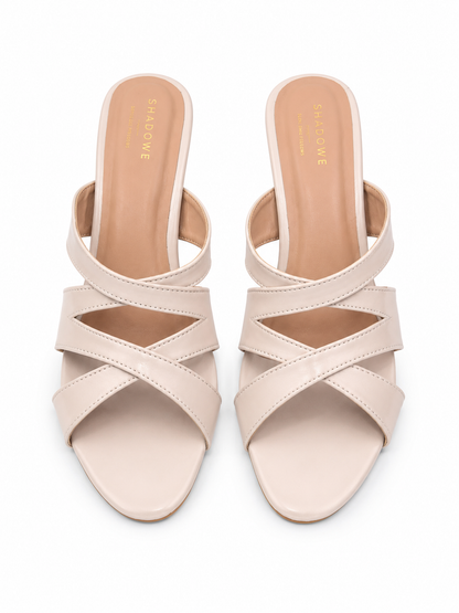 Luna Cross-Strap Kitten Heel Mules
