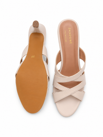 Luna Cross-Strap Kitten Heel Mules
