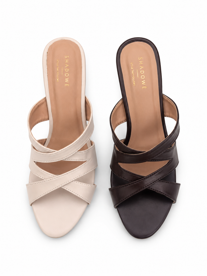 Luna Cross-Strap Kitten Heel Mules