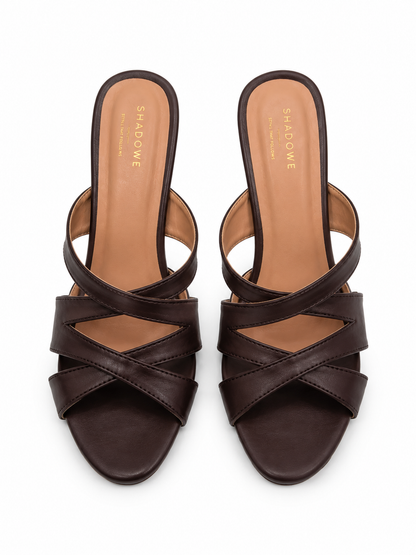 Luna Cross-Strap Kitten Heel Mules