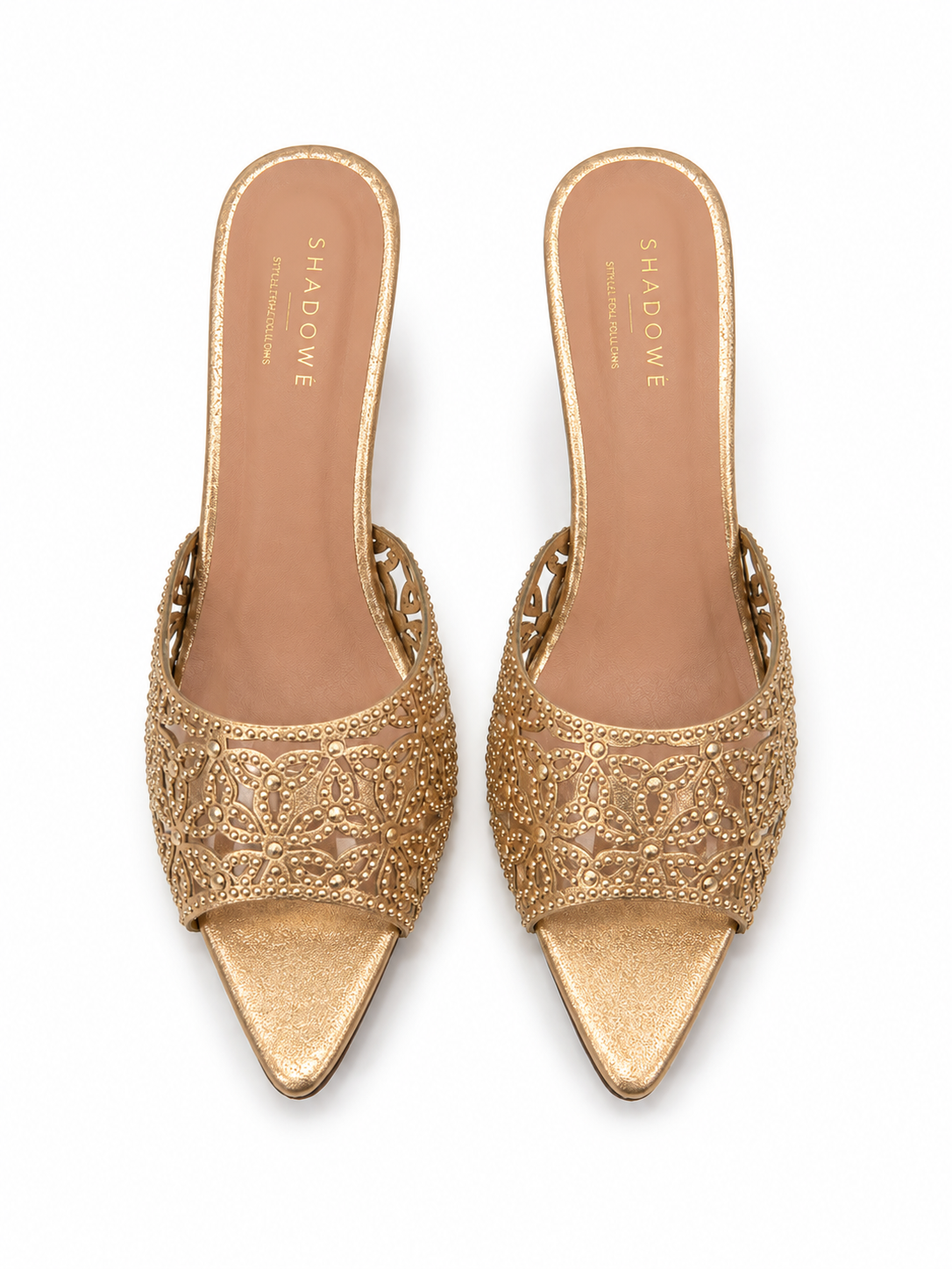 Noir Bloom Embellished Mule Heels