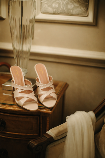 Luna Cross-Strap Kitten Heel Mules