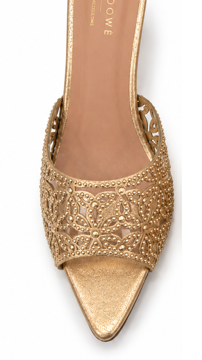 Noir Bloom Embellished Mule Heels