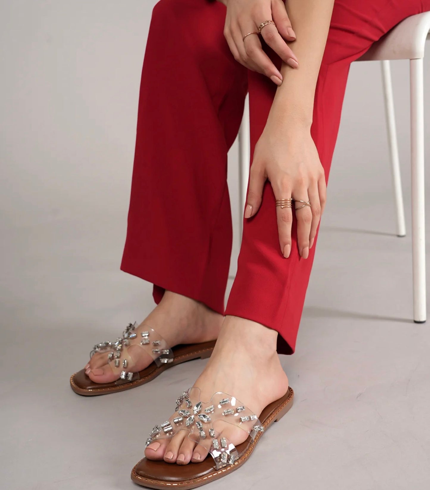 Crystal Bloom Transparent Flats
