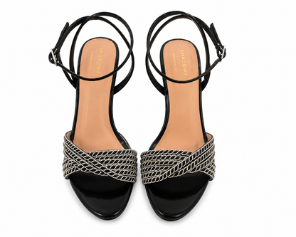 Radiant Rhinestone Block Heels