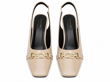 LUCIA Patent Slingback Heels