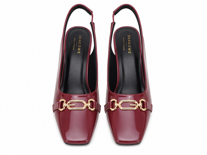 LUCIA Patent Slingback Heels