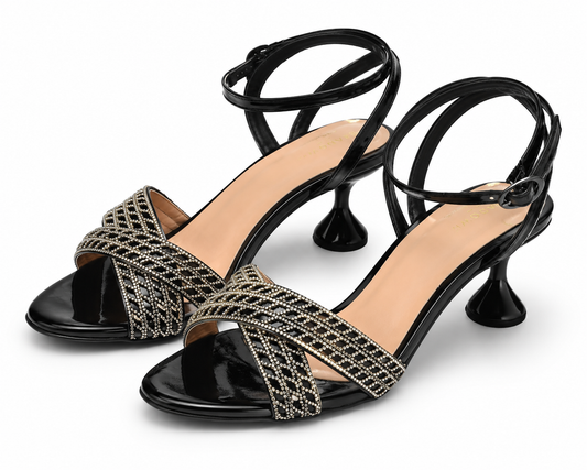 Radiant Rhinestone Block Heels