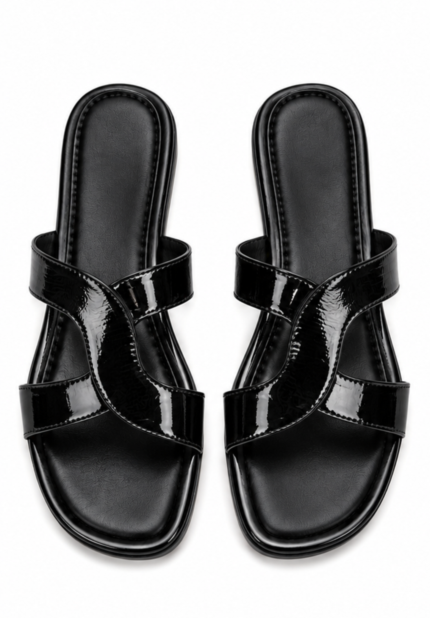Luna Metallic Cross Strap Flats