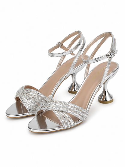 Radiant Rhinestone Block Heels