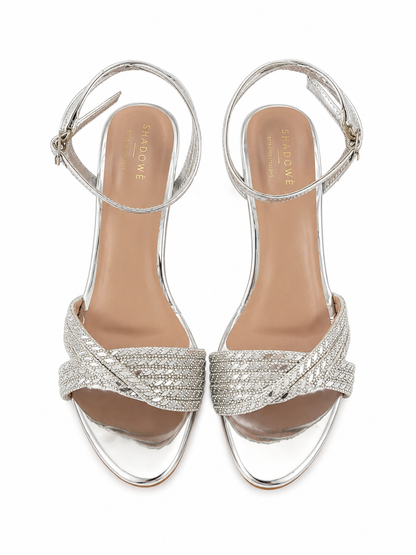 Radiant Rhinestone Block Heels