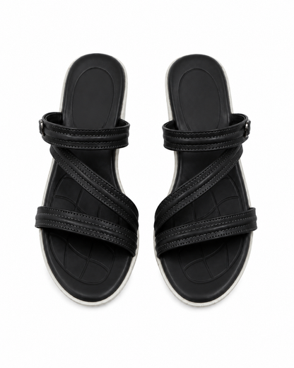Shadowè Comfort Cross-Strap Wedge Sandals