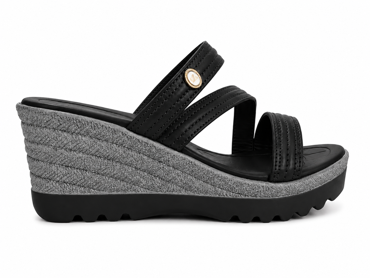 Shadowè Comfort Cross-Strap Wedge Sandals