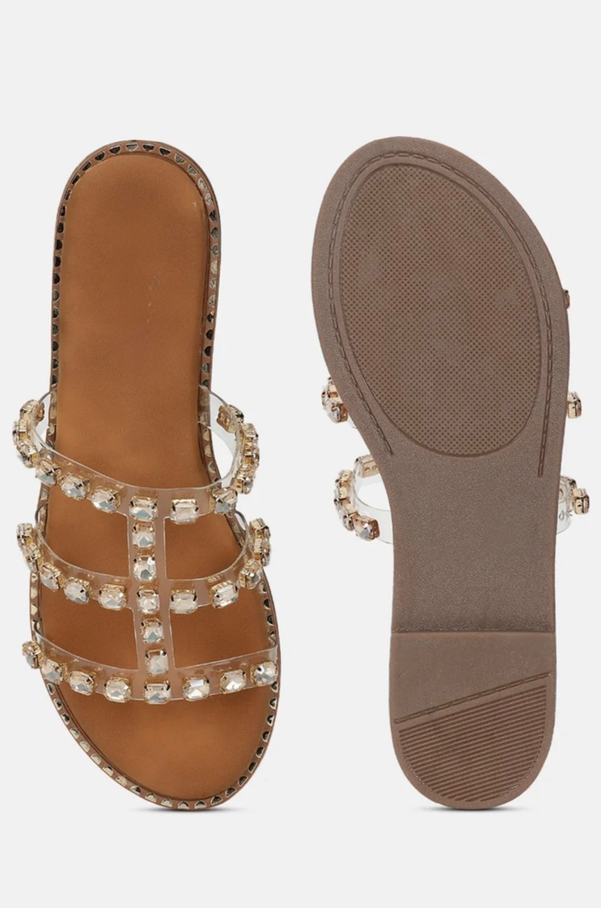 Crystal Luxe Transparent Flats