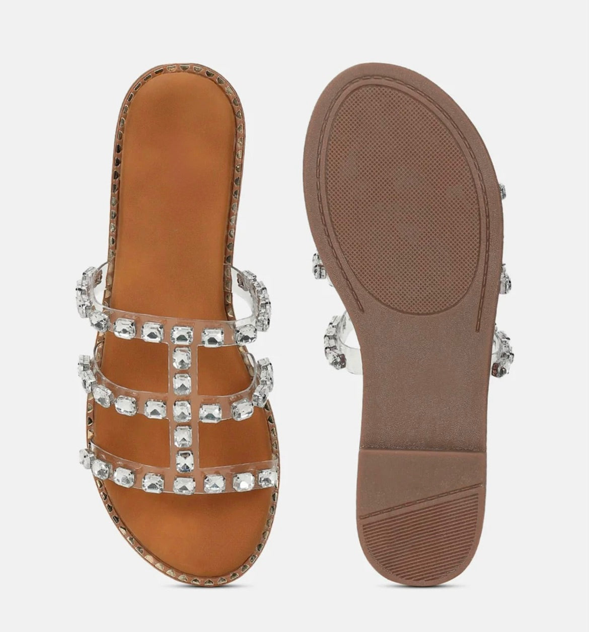 Crystal Luxe Transparent Flats