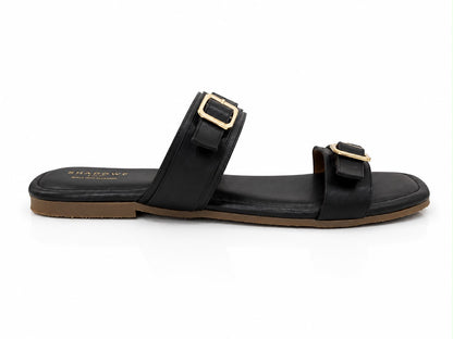 Shadowè Noir Buckle Flats
